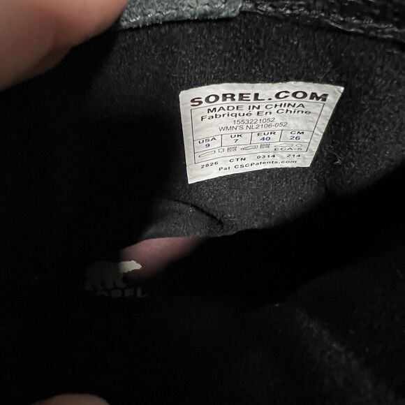 Sorel Brown Slim Shortie Boot Women Sz 9 Gray Waterproof Rubber Leather - Picture 10 of 10